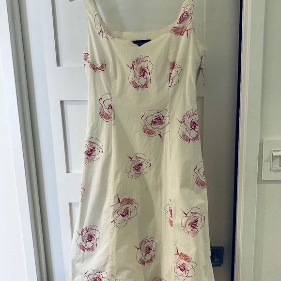 Tara Jarmon white sleeveless dress with red abstract flowers - Picture 1 of 4